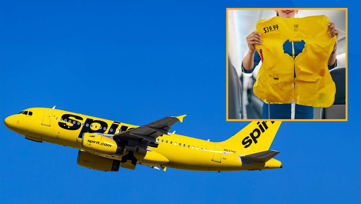 Image for article: Spirit Flight Attendant Says In The Event Of A Water Landing Lifejackets Will Be Available For $39.99