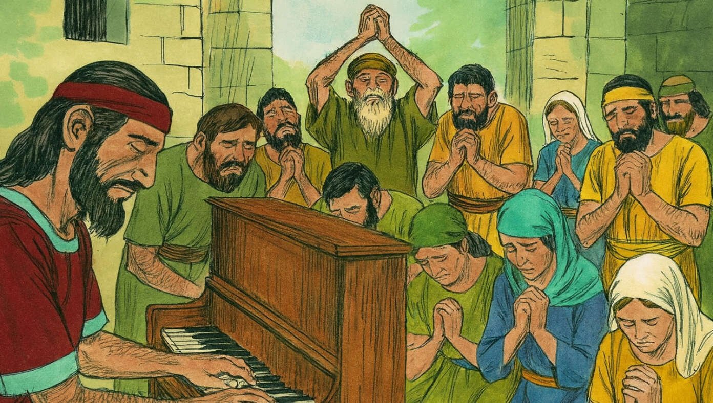 Image for article: Entire City Of Ninevah Repents As Jonah Plays Stirring Rendition Of 'Softly And Tenderly' On Piano
