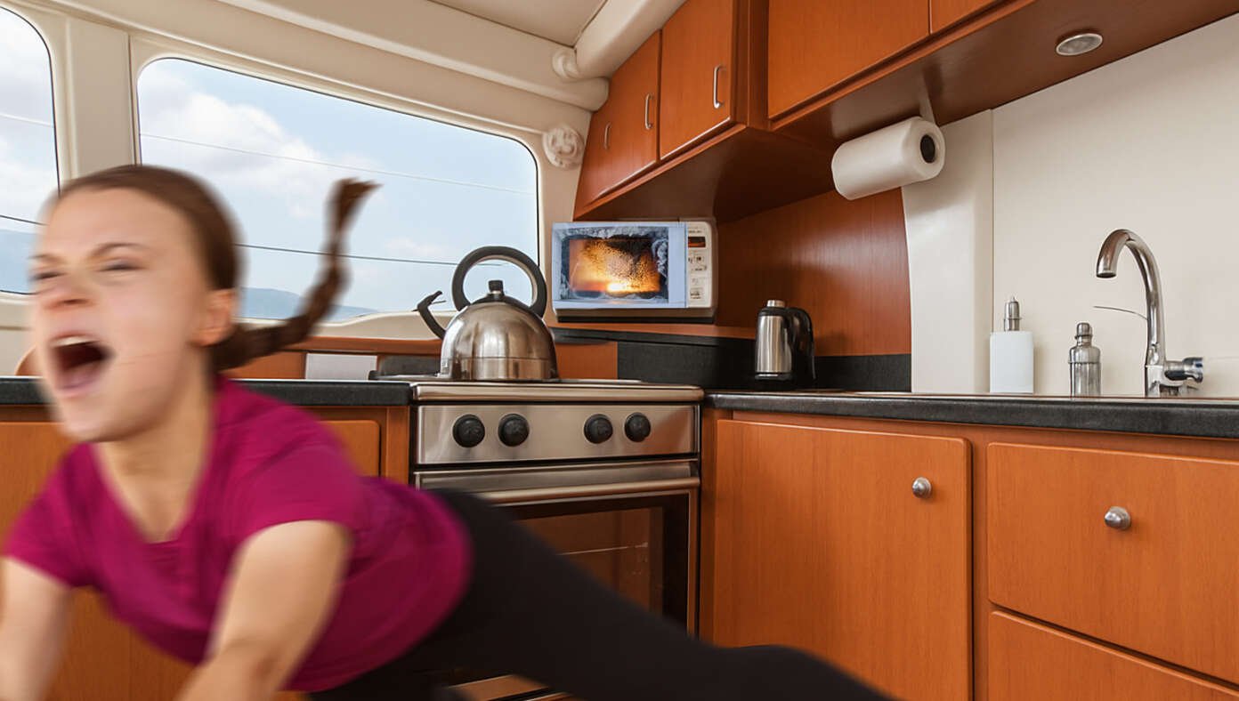 Image for article: 'Hit The Deck! We're Under Attack!' Cries Greta Thunberg As Frozen Burrito Explodes In The Microwave