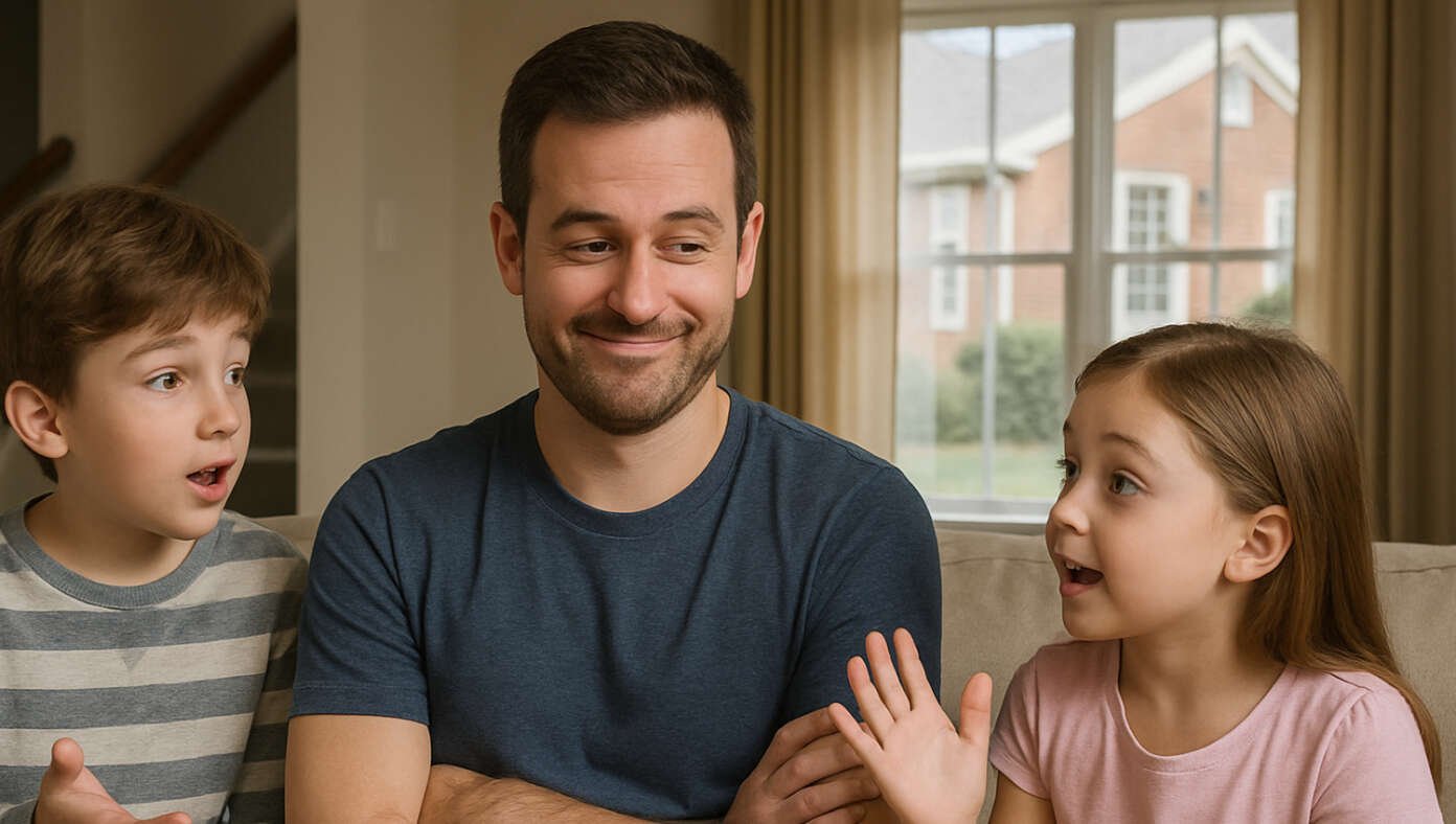 Image for article: Kids Beg Dad To Please Stop Referring To Them As ‘Fruit Of My Loins’