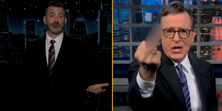 Image for article: Rough Week For Liberal Comedy As Kimmel's, Colbert's Monthly Cycles Sync Up