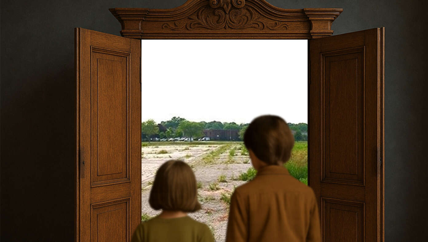 Image for article: Sad: Kids Find A Secret World Behind Old Wardrobe, But It's Just Toledo, Ohio