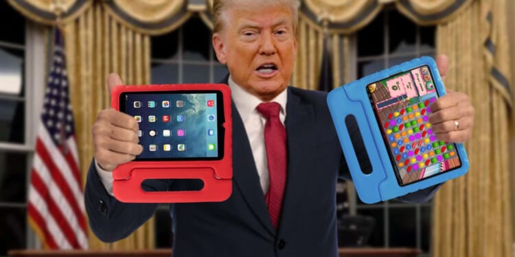 Image for article: Trump Gives Israel And Palestine Tablets To Play With So They'll Stop Fighting