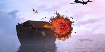Image for article: Claiming It's A Drug Boat, Trump Drone-Strikes Noah's Ark
