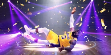 Image for article: LeBron Performs Ceremonial Flop To Open New NBA Season