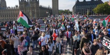 Image for article: Leftists Take To Streets To Protest End Of Genocide