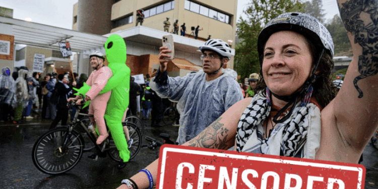 MEANWHILE, IN PORTLAND... Naked Protesters Cycle Through City, Stage 'Die-In' to Protest Federal Troops