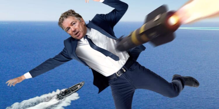 Image for article: Rand Paul Heroically Dives In Front Of Hellfire Missile Before It Can Hit Venezuelan Drug Boat