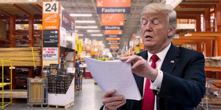 Image for article: Trump Makes 73rd Trip To Home Depot Since Start Of White House Renovation