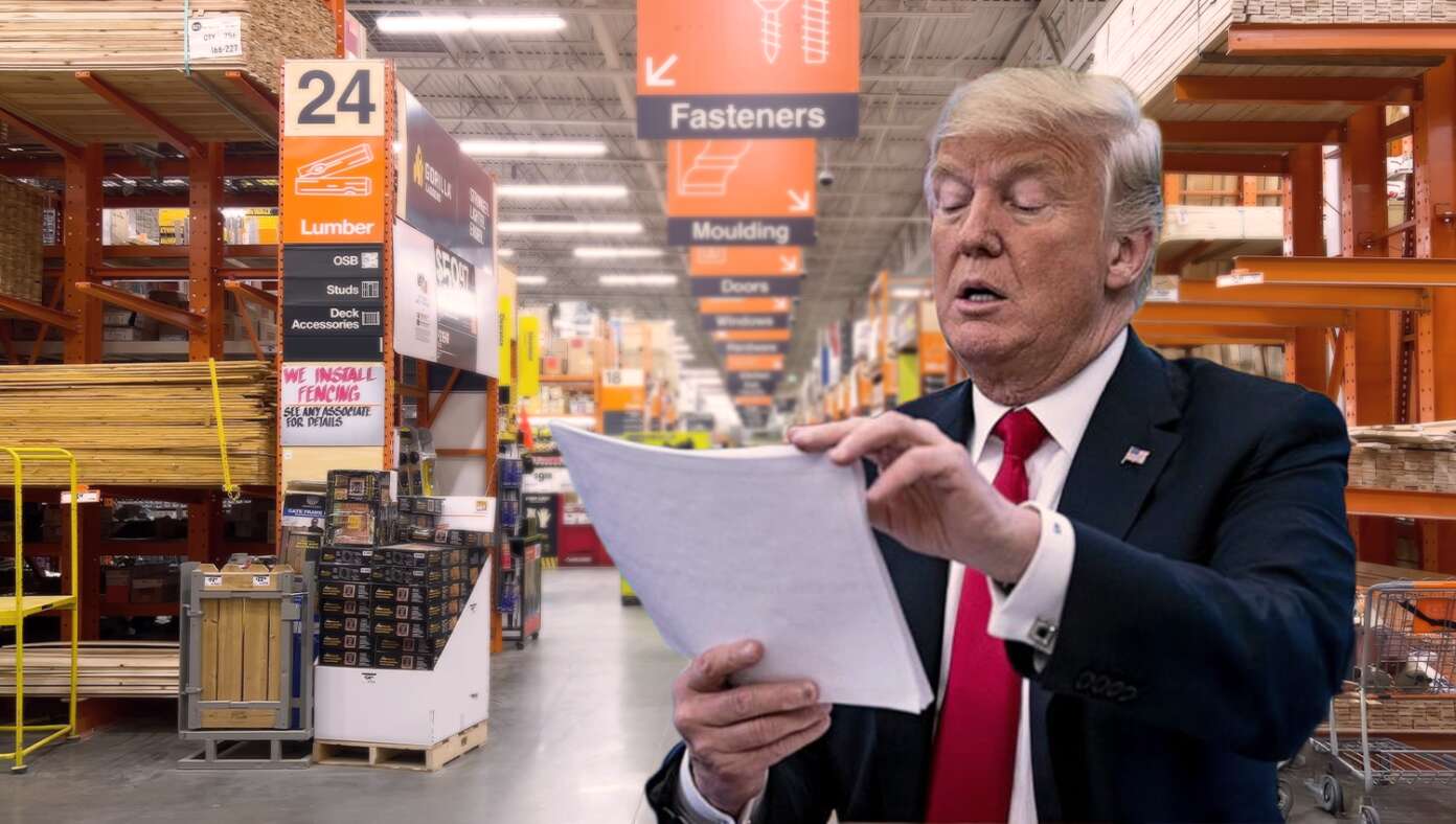 Image for article: Trump Makes 73rd Trip To Home Depot Since Start Of White House Renovation