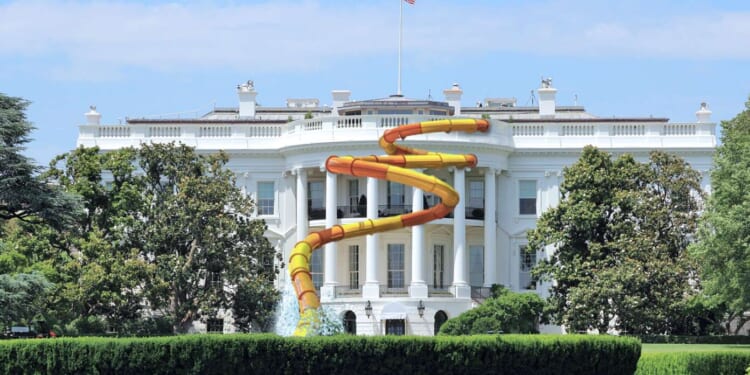Image for article: Trump Unveils White House Water Slide