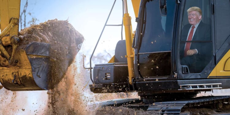Image for article: Uh Oh: Trump Just Commandeered An Excavator And He's Heading For The Capitol
