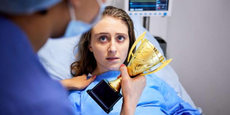 Image for article: Woman Awarded Trophy For Enduring 17 Hours Of Senseless Agony Instead Of Getting Epidural