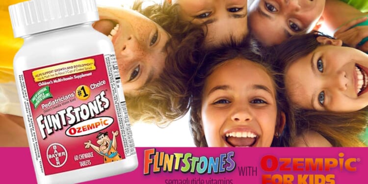 Image for article: Flintstones Vitamins With Ozempic Now Available For Fat Kids