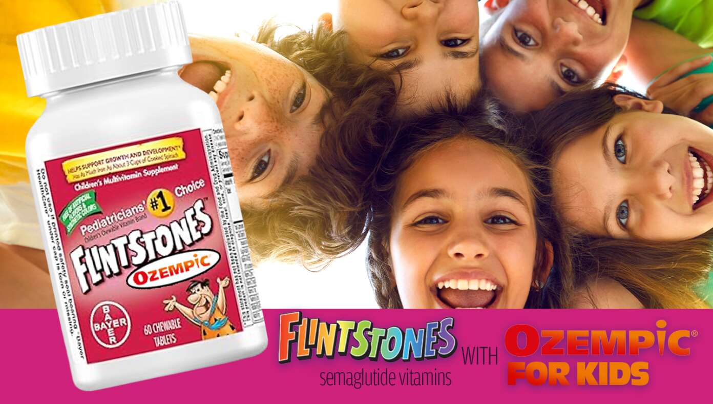 Image for article: Flintstones Vitamins With Ozempic Now Available For Fat Kids
