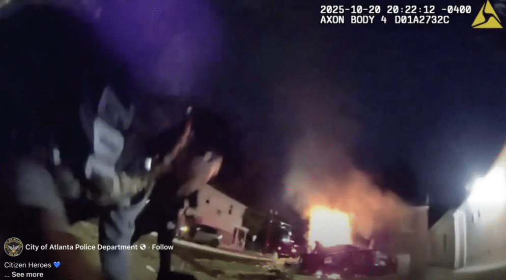 Hero Brothers Save Atlanta Officer From Burning Police Car [WATCH]