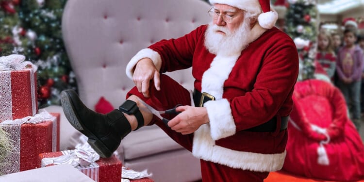 Image for article: Mall Santa Prepares For Seasonal Gig By Cutting Off Ankle Monitor