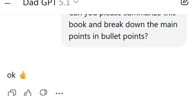 Image for article: New Dad-GPT Just Responds To All Queries With "OK"