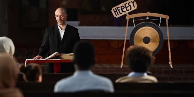 Image for article: Pastor Installs 'Heresy Gong' For When Associate Pastor Preaches