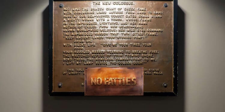 Image for article: Poem On Statue Of Liberty Updated To Read 'No Fatties'