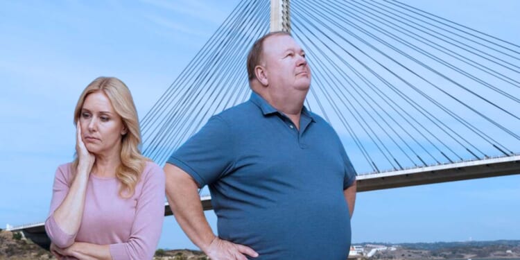 Image for article: Wife Sad As She Realizes Husband Will Never Look At Her Like He Looks At A Cool Suspension Bridge