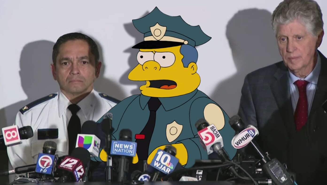Image for article: Brown University Hires Chief Wiggum To Track Down Shooter