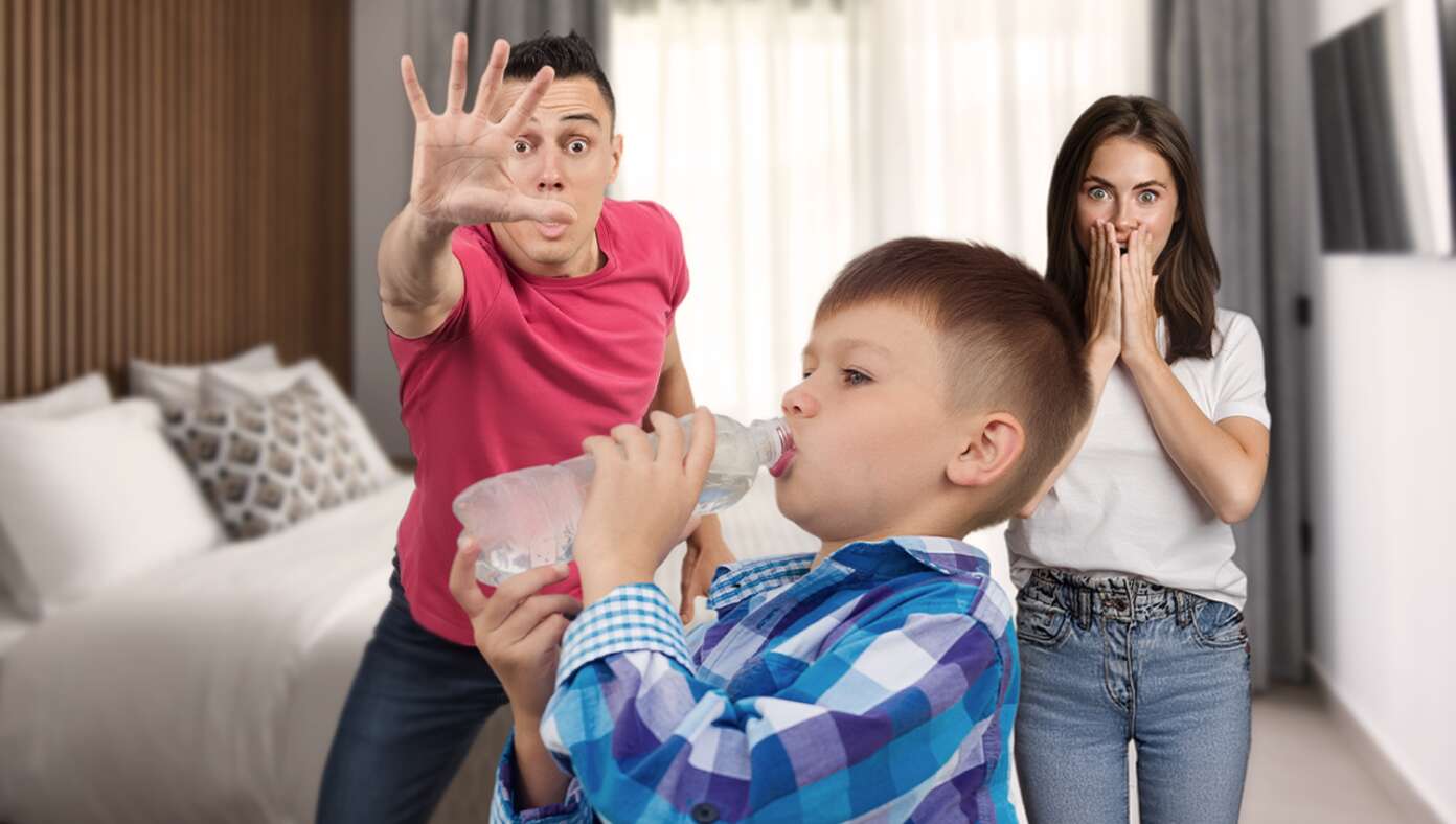 Image for article: Family Just One Accidentally Opened Hotel Water Bottle Away From Bankruptcy