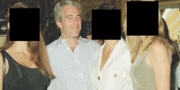 Image for article: New Photos Reveal Epstein Had A Sick Fetish For Girls With Giant Black Squares For Heads