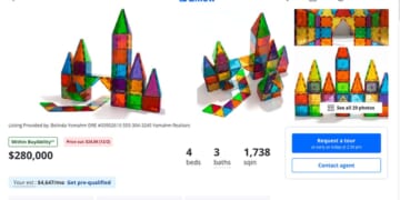 Image for article: Toddler’s Magnetic Tile House Listed For $280K On Zillow