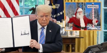 Image for article: Trump Imposes 25% Tariffs On All Incoming Christmas Presents From The North Pole
