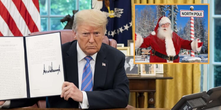 Image for article: Trump Imposes 25% Tariffs On All Incoming Christmas Presents From The North Pole