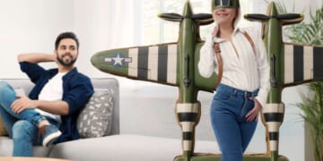 Image for article: Wife Gets Husband's Attention By Dressing Up As P-38 Lightning