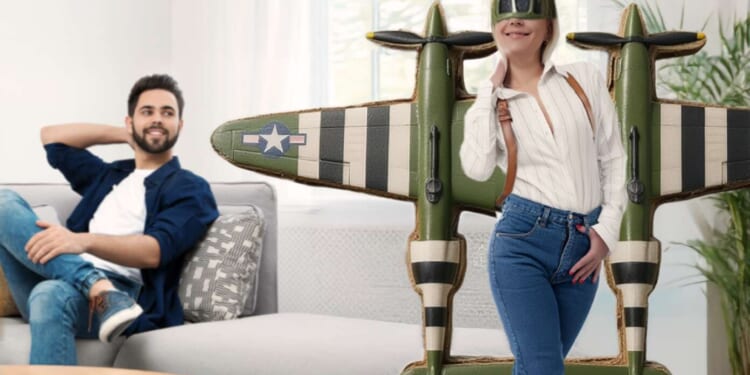 Image for article: Wife Gets Husband's Attention By Dressing Up As P-38 Lightning