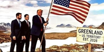 GREENLAND GRAB! Trump Trolls European Leaders, Shares AI Shot Planting Flag — 'Est. 2026'