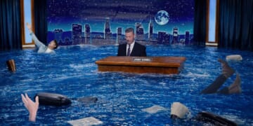 Image for article: Tragedy As Entire Studio Audience Drowns In Flood Of Jimmy Kimmel's Tears