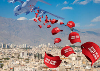 Image for article: Trump Airdrops 'Make Iran Great Again' Hats To Help Iranian Protesters