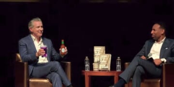 Image for article: Gavin Newsom Wows Black Audience By Putting Some Hot Sauce In His Purple Drank