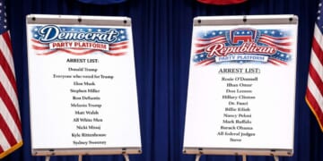 Image for article: Republican, Democrat Party Platforms Now Just Lists Of People They Would Arrest