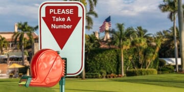 Image for article: Trump Adds Take-A-Number Ticket Dispenser At Mar-A-Lago For Would-Be Assassins