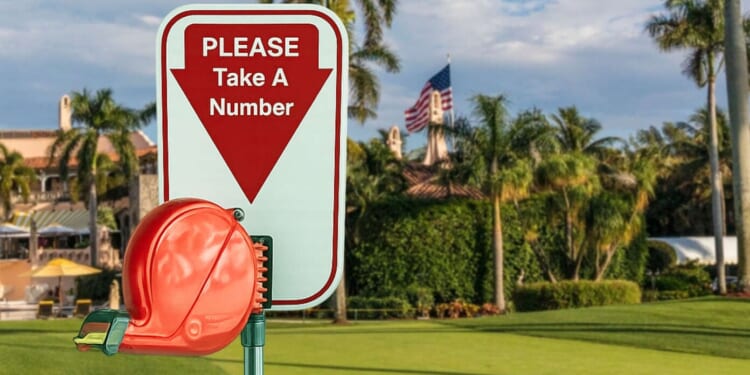 Image for article: Trump Adds Take-A-Number Ticket Dispenser At Mar-A-Lago For Would-Be Assassins