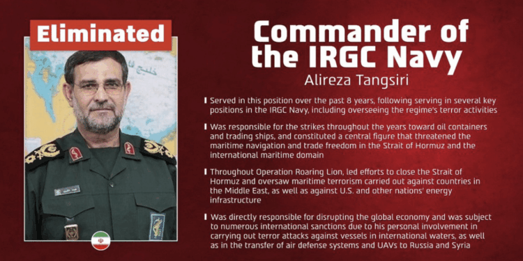 Israel kills IRGC navy chief tied to Strait of Hormuz threat as oil prices surge