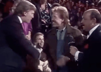 MAGA POWERS COLLIDE: Donald Trump Shakes Hands With Chuck Norris at Wrestlemania VII in Resurfaced Clip [WATCH]