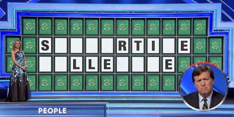 Image for article: Tucker Carlson Loses on ‘Wheel of Fortune’ after Guessing ‘Israel' On Every Puzzle