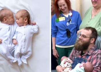 Father and Premature Twins Born 35 Years Apart But Treated by Same Nurses