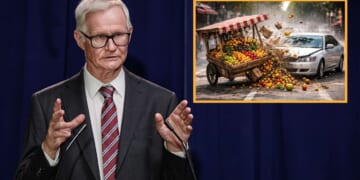 Image for article: Fruit Cart Insurance No Longer Covering Destruction From Car Chases