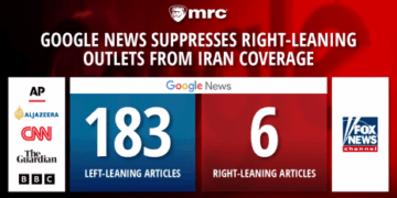 Google News Coverage of Iran Shows Heavy Tilt Toward Left-Leaning Outlets, Report Finds