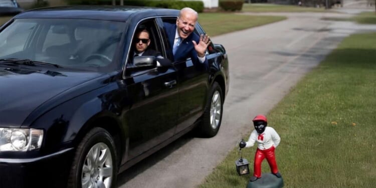 Image for article: 'HI BARACK!' Yells Biden As Car Passes House With A Lawn Jockey