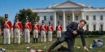 Image for article: Hungover Pete Hegseth Terrified To Wake Up To Redcoats On White House Lawn