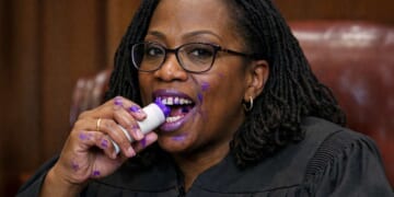 Image for article: In Compelling Argument For Birthright Citizenship, Justice Jackson Eats Entire Stick Of Glue