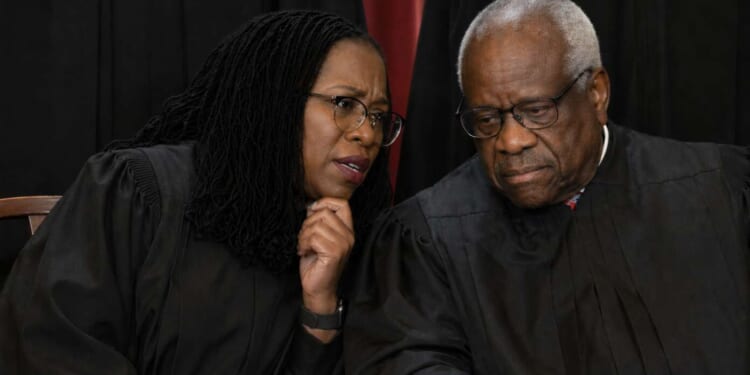 Image for article: 'Is It Too Late To Ask Who Gerry Mander Is?' KBJ Whispers To Clarence Thomas
